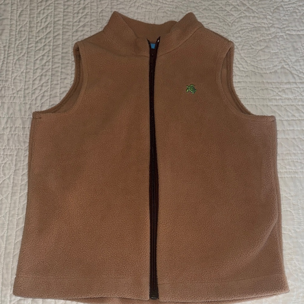 J. Bailey Boys Brown Fleece Vest with Turtle Logo
